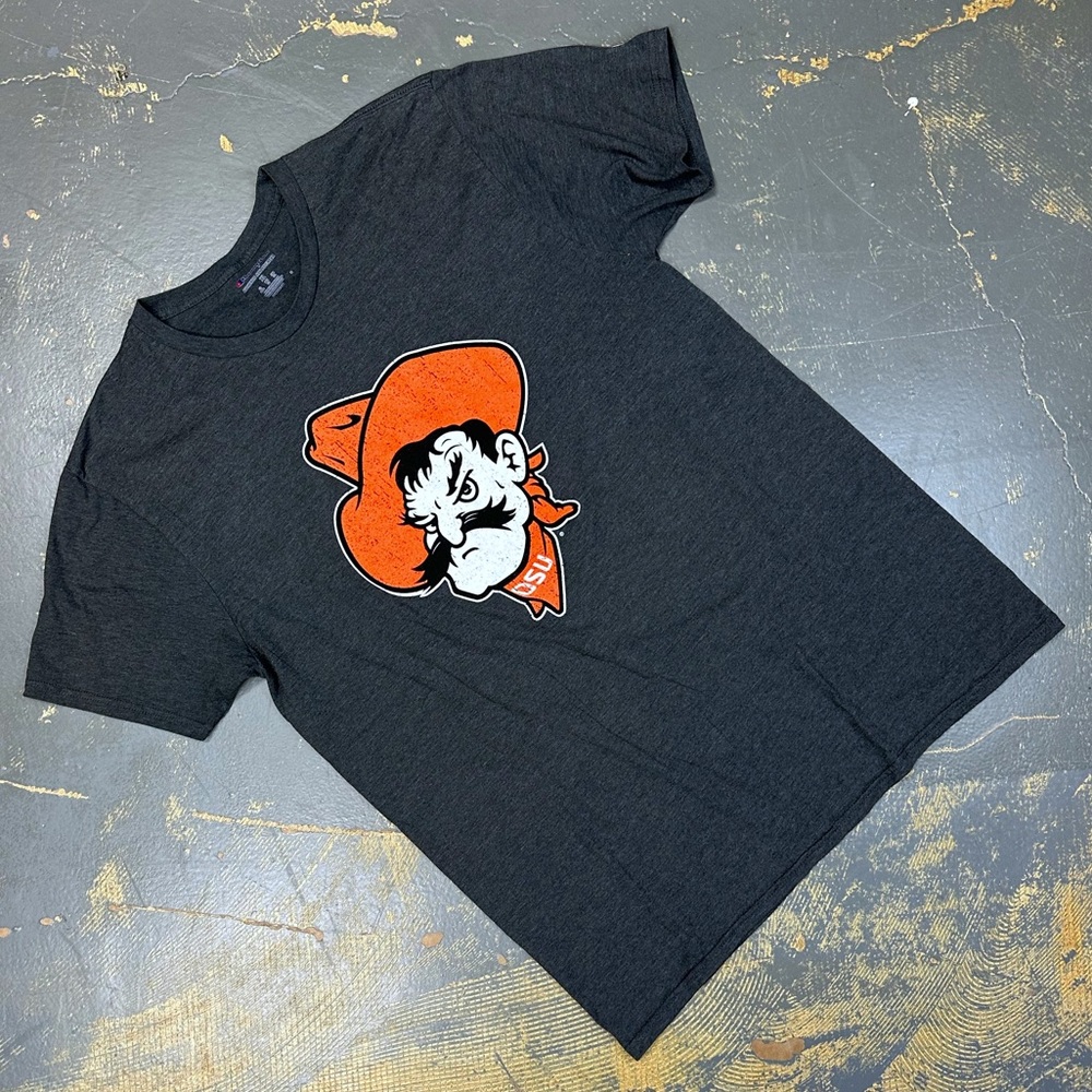 Oklahoma State Cowboys Shirt Retro University XL Grey Black Orange OSU Champion
